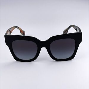 Burberry BE4364 KITTY 39428G Sunglasses Black Gray Square Unisex